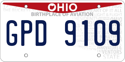 OH license plate GPD9109