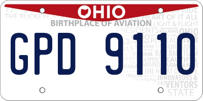 OH license plate GPD9110