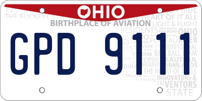 OH license plate GPD9111