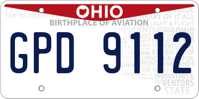 OH license plate GPD9112