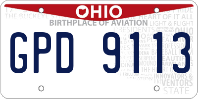 OH license plate GPD9113