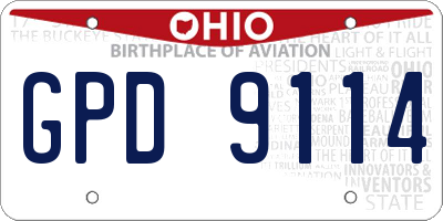 OH license plate GPD9114