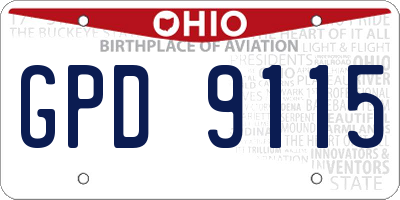 OH license plate GPD9115