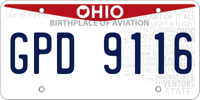 OH license plate GPD9116