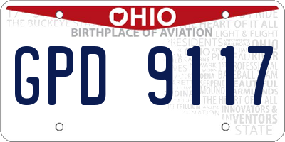 OH license plate GPD9117