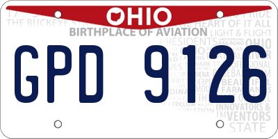 OH license plate GPD9126