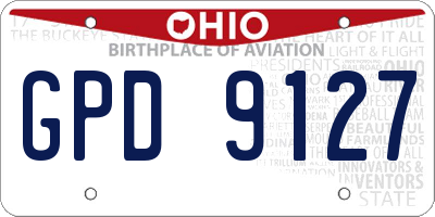 OH license plate GPD9127