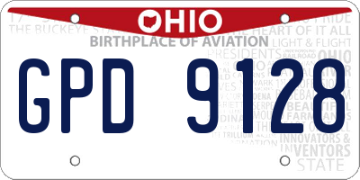 OH license plate GPD9128