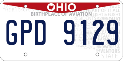 OH license plate GPD9129