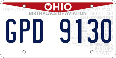 OH license plate GPD9130