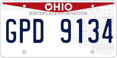 OH license plate GPD9134