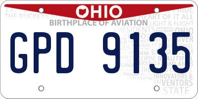 OH license plate GPD9135