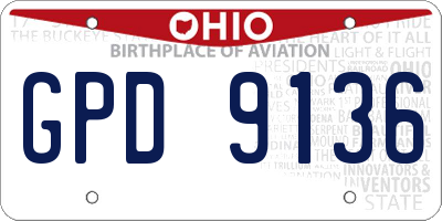 OH license plate GPD9136