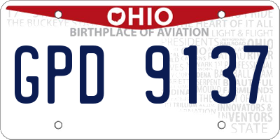 OH license plate GPD9137