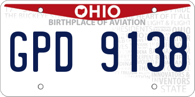 OH license plate GPD9138