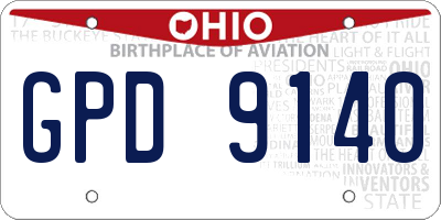 OH license plate GPD9140