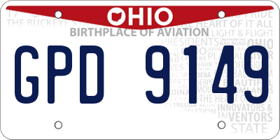 OH license plate GPD9149