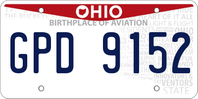 OH license plate GPD9152