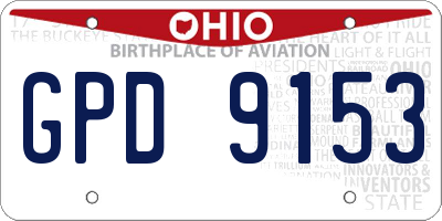 OH license plate GPD9153