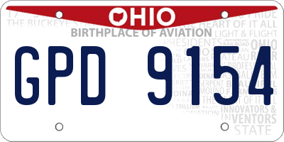 OH license plate GPD9154