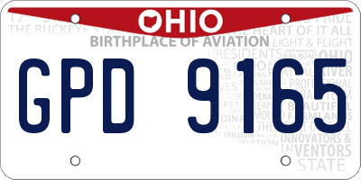 OH license plate GPD9165
