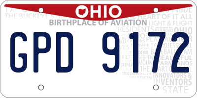 OH license plate GPD9172