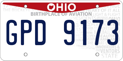 OH license plate GPD9173