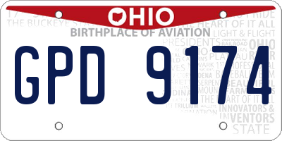 OH license plate GPD9174