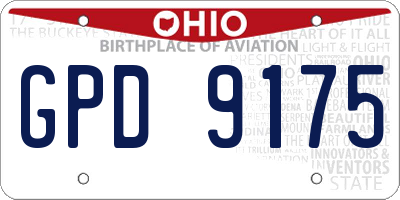 OH license plate GPD9175