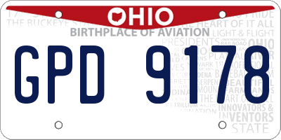 OH license plate GPD9178