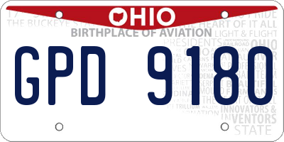 OH license plate GPD9180