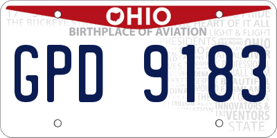 OH license plate GPD9183
