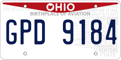 OH license plate GPD9184