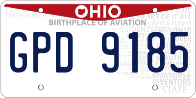 OH license plate GPD9185