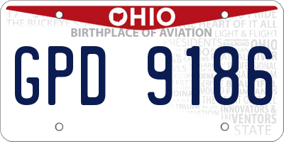 OH license plate GPD9186