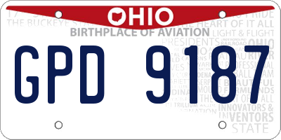 OH license plate GPD9187
