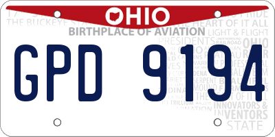 OH license plate GPD9194