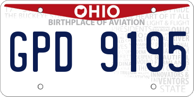OH license plate GPD9195