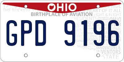 OH license plate GPD9196