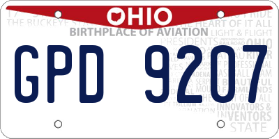 OH license plate GPD9207