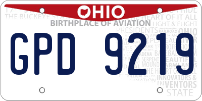 OH license plate GPD9219