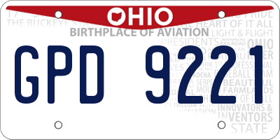 OH license plate GPD9221