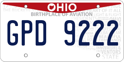 OH license plate GPD9222