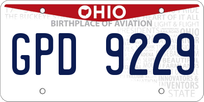 OH license plate GPD9229