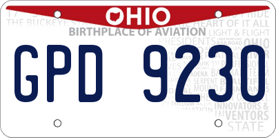 OH license plate GPD9230