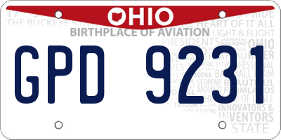 OH license plate GPD9231