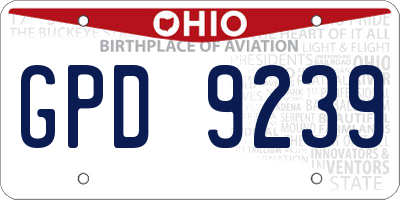 OH license plate GPD9239