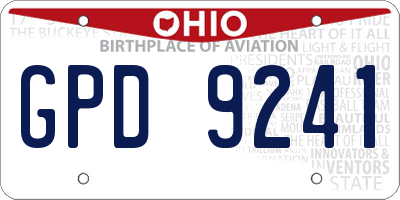 OH license plate GPD9241