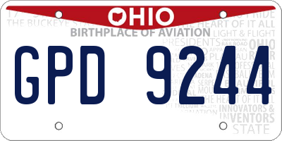 OH license plate GPD9244