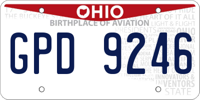 OH license plate GPD9246